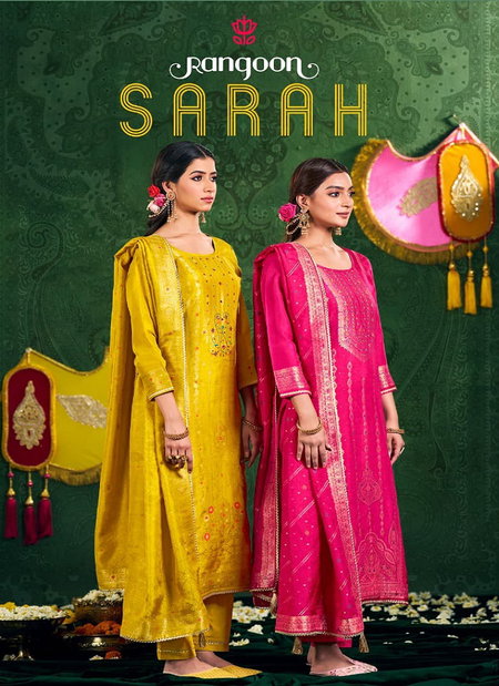 Sarah By Rangoon Russian Jecaurd Kurti With Bottom Dupatta Exporters In India